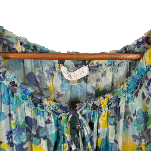 Love Shack Fancy Rayna Floral Long Sleeve Ruffle Dress Size Small - Picture 4 of 5